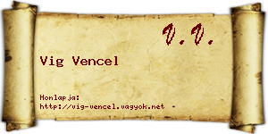 Vig Vencel névjegykártya